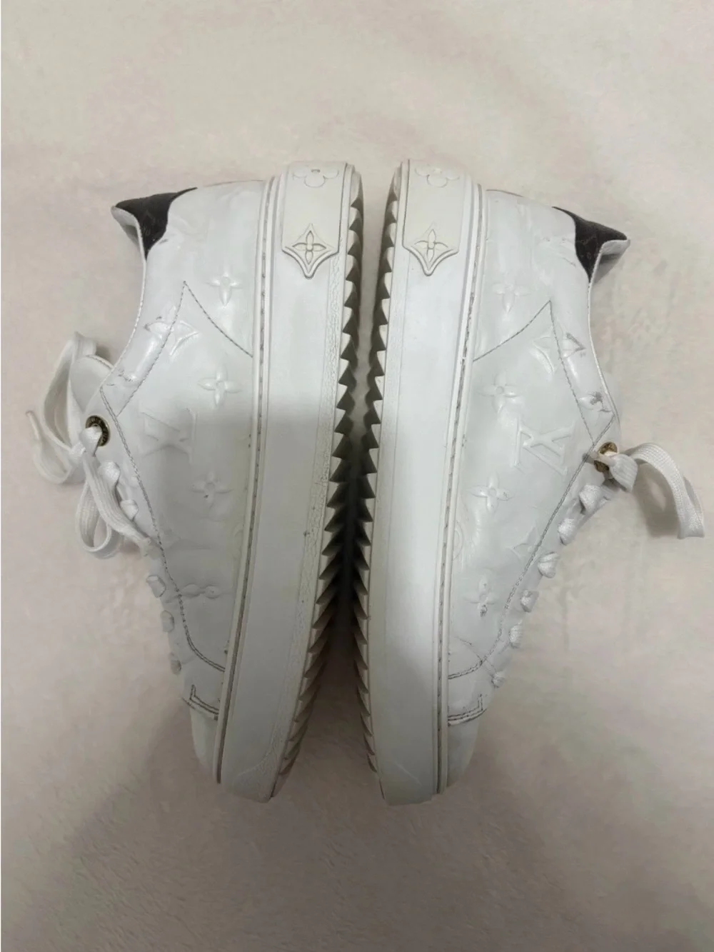Louis Vuitton Time Out Sneakers with Brown Heel Tab